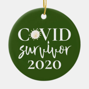 Covid Coronavirus Survivor 2020 Keramik Ornament