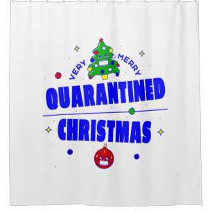 covid frohe weihnachtsbaum lockdown quarantäne duschvorhang