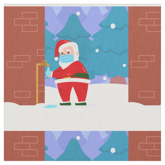 covid fröhliche Weihnachten Gesichtsmaske Waschhan Stoff (Nahaufnahme)