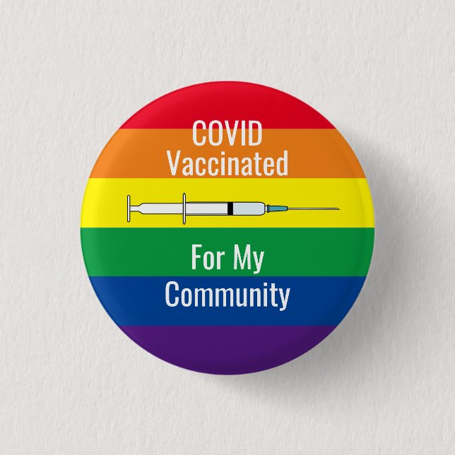 COVID für meinen Regenbogen in der Gemeinschaft ge Button (Vorderseite)