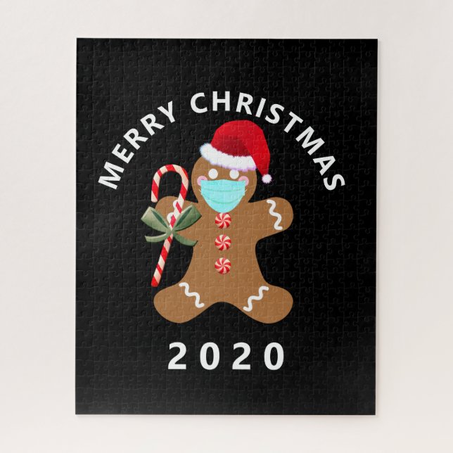 Covid Gingerbread Mann Weihnachten 2020 Puzzle (Vertikal)