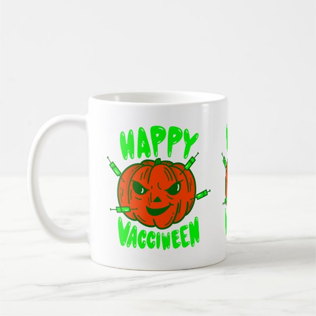 Covid-halloween-Impfkürbis Kaffeetasse (Links)