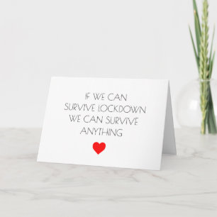 Covid Lockdown Survive Card Funny Valentine's Day Karte