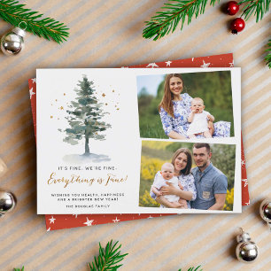 Covid Quarantine Alles ist fein 2 Foto Feiertagskarte