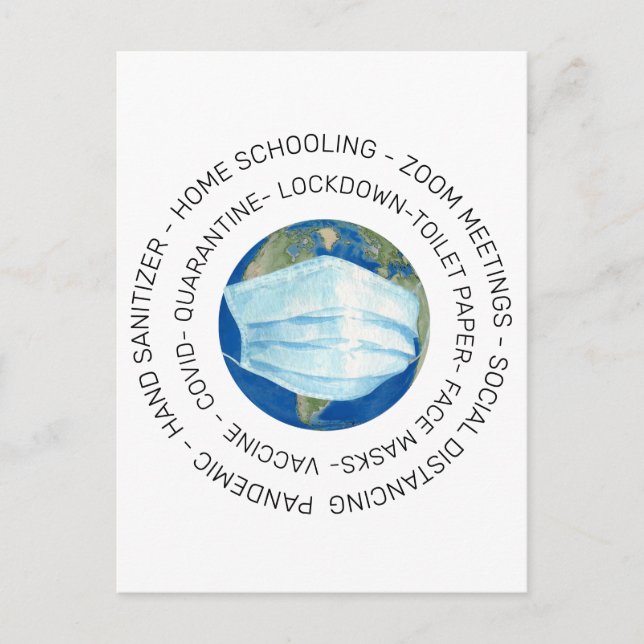 Covid Quarantine World Postkarte (Vorderseite)