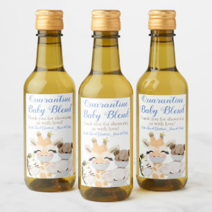 Covid Safari Animals Baby Dusche Mini Weinkennzeic Weinetikett