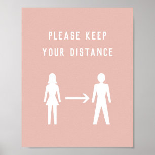 Covid Social Distancing Change Color Minimalistisc Poster