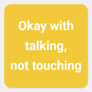 Covid Social Distancing Farbe Coded Yellow Quadratischer Aufkleber