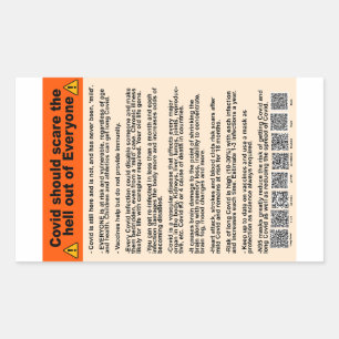 Covid sollte die Papieraufkleber erschrecken Rechteckiger Aufkleber