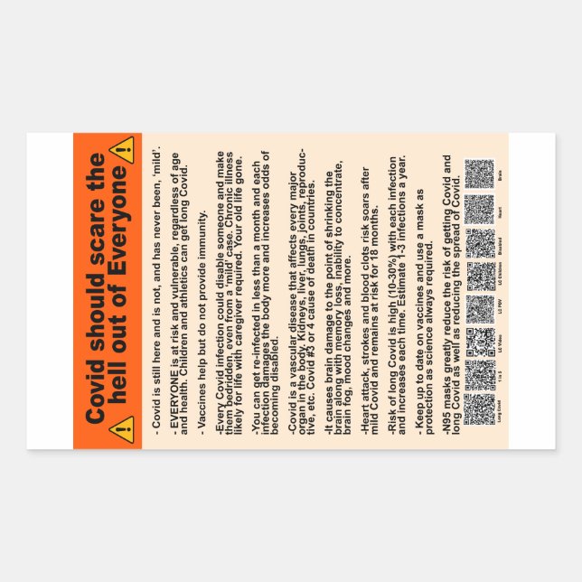 Covid sollte die Papieraufkleber erschrecken Rechteckiger Aufkleber (Vorderseite)