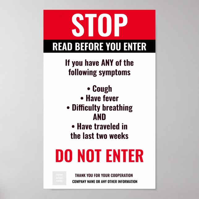 COVID STOP BUSINESS Poster (Vorne)