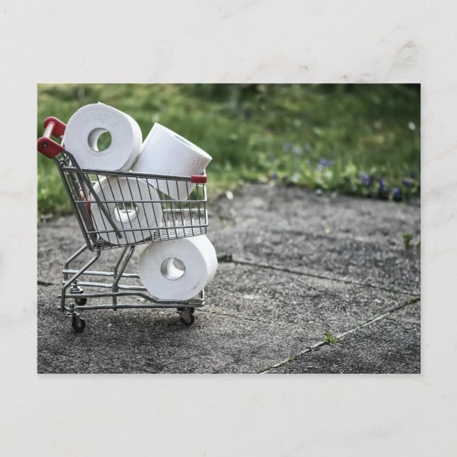 Covid Toilettenpapier kaufen Postkarte (Vorderseite)