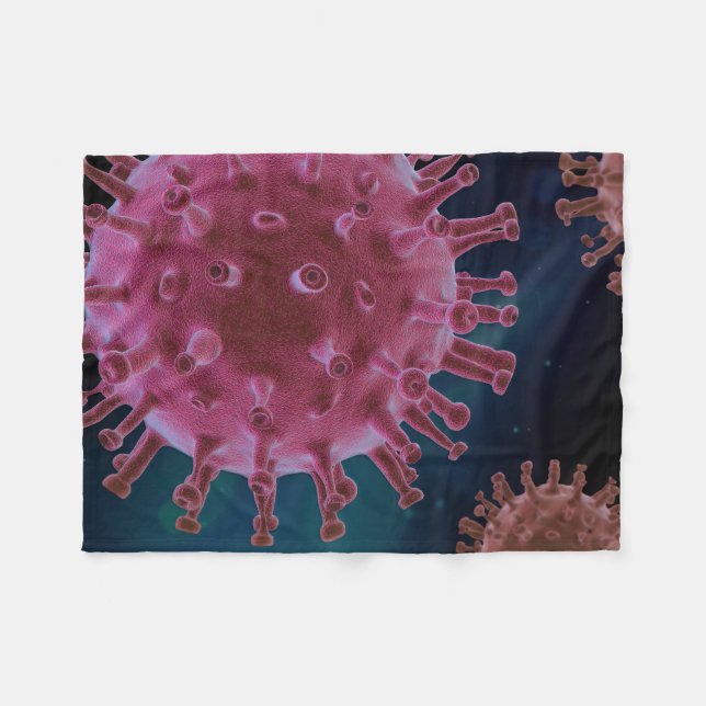 Covid-Virus-Biologie Fleecedecke (Vorderseite (Horizontal))