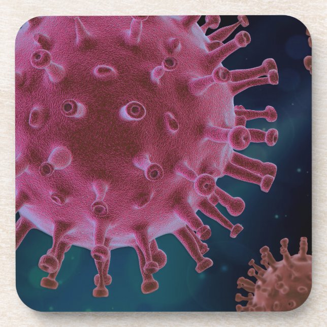 Covid-Virus-Biologie Getränkeuntersetzer (Vorderseite)