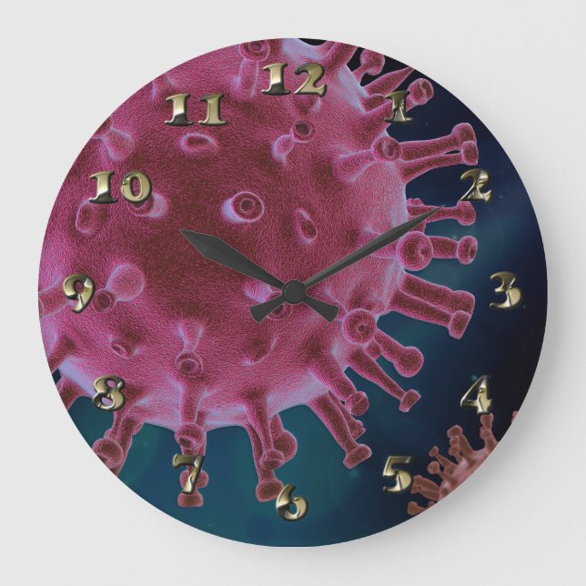 Covid-Virus-Biologie Große Wanduhr (Vorderseite)