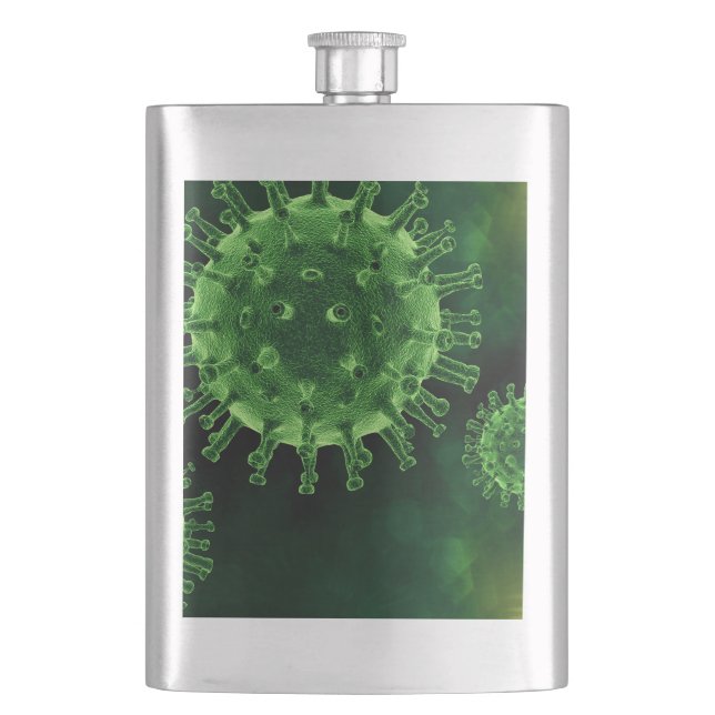 Covid-Virus-Infektion Flachmann (Vorderseite)