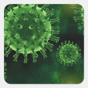 Covid-Virus-Infektion Quadratischer Aufkleber