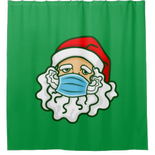 Covid Weihnachts-Gesichtsmaske Santa Claus Bart Duschvorhang