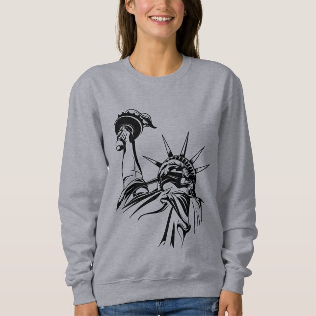 covide Statue der freiheitlichen Gesichtsmaske Sweatshirt (Vorderseite)