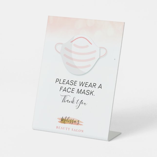 Covider Safety Verschleiß ein Maskengeschäft Sockelschild (Vorderseite)