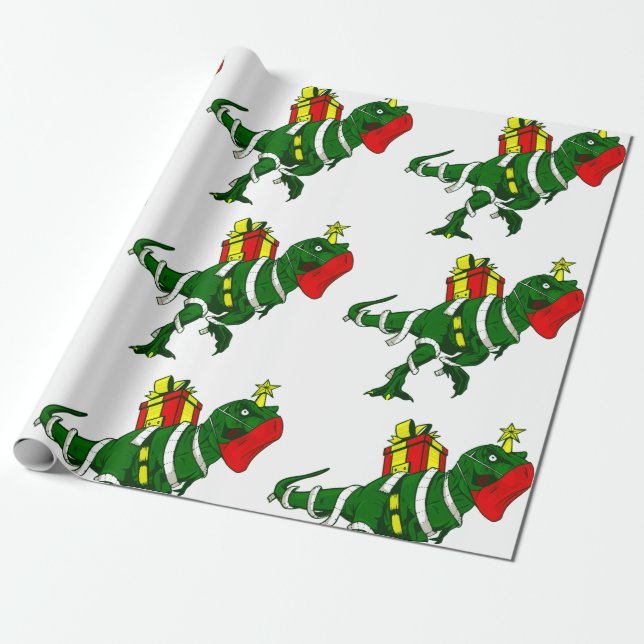 covider Weihnachtsdinosaurier Gesichtsmaske trex G Geschenkpapier (Ungerollt)