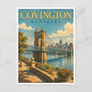 Covington Kentucky Roebling Bridge GeoSaga Postkarte