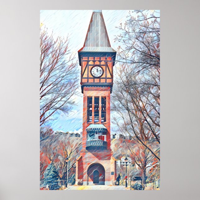 Covington, KY Goebel Park Clock Tower Malerei Poster (Vorne)