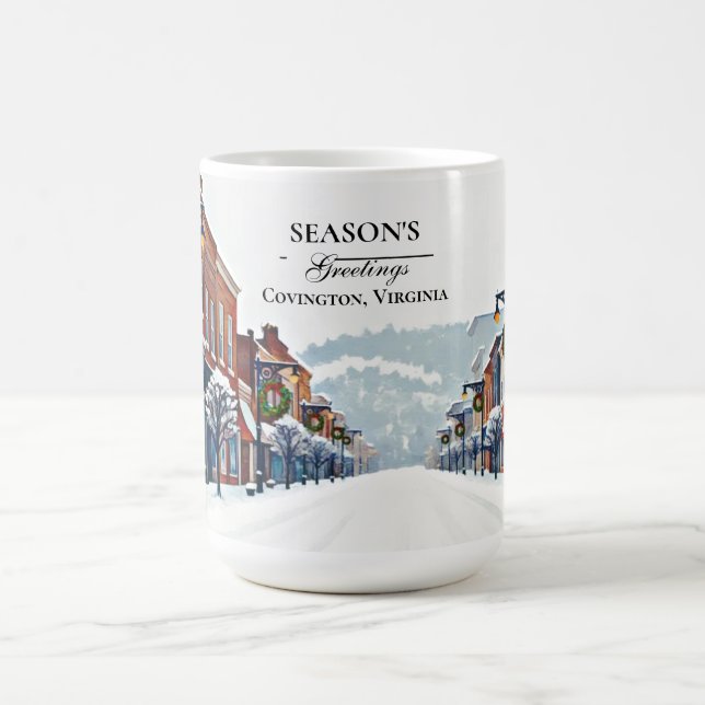 Covington, VA Winter Edition Weihnachtsgrüße  Kaffeetasse (Mittel)