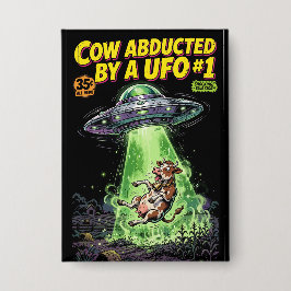 Cow Abducted by a UFO #1 Button