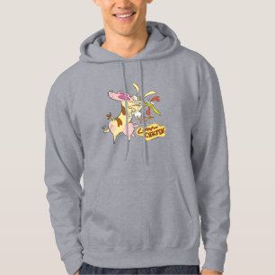 Cow and Chicken Hug Graphic Hoodie