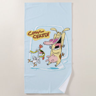 Cow and Chicken Laughing Graphic Strandtuch