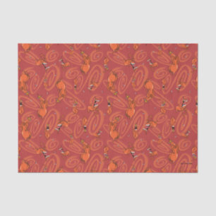 Cow and Chicken Red Guy Pattern Seidenpapier