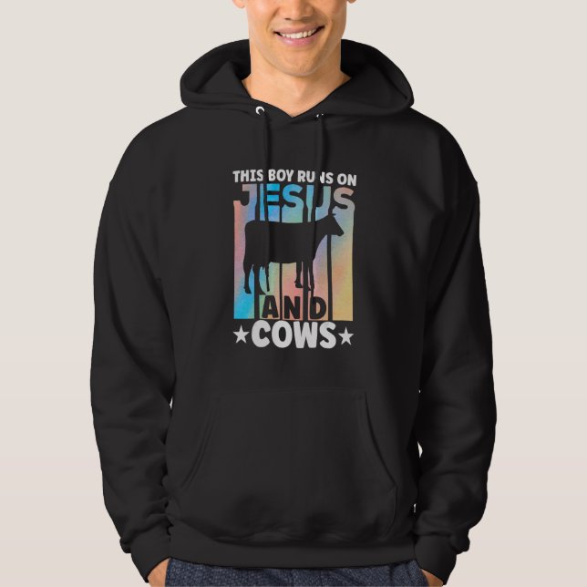 Cow Apparel Farmer Cows Lover for Boys Hoodie (Vorderseite)