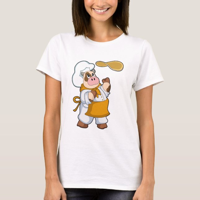 Cow as Cook with Dough T-Shirt (Vorderseite)