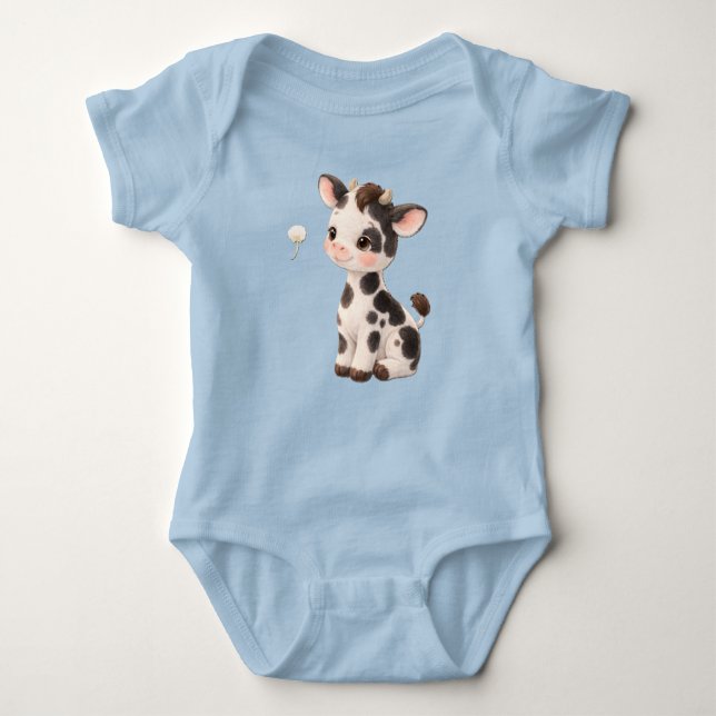 Cow Baby Bodysuit – Cute Spotted Farm Animal Strampler (Vorderseite)