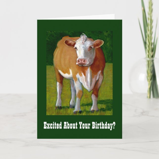 COW BIRTHDAY CARD KARTE (Vorderseite)