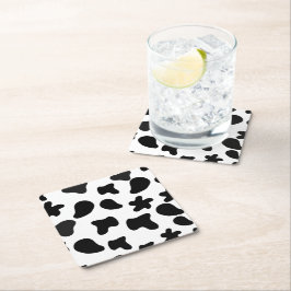 Cow Black White Spots Fur Rechteckiger Pappuntersetzer