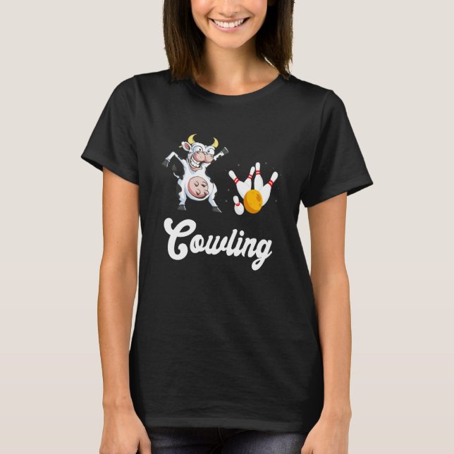 Cow Bowling Bowler Bowling Team Bowling Pin Strike T-Shirt (Vorderseite)