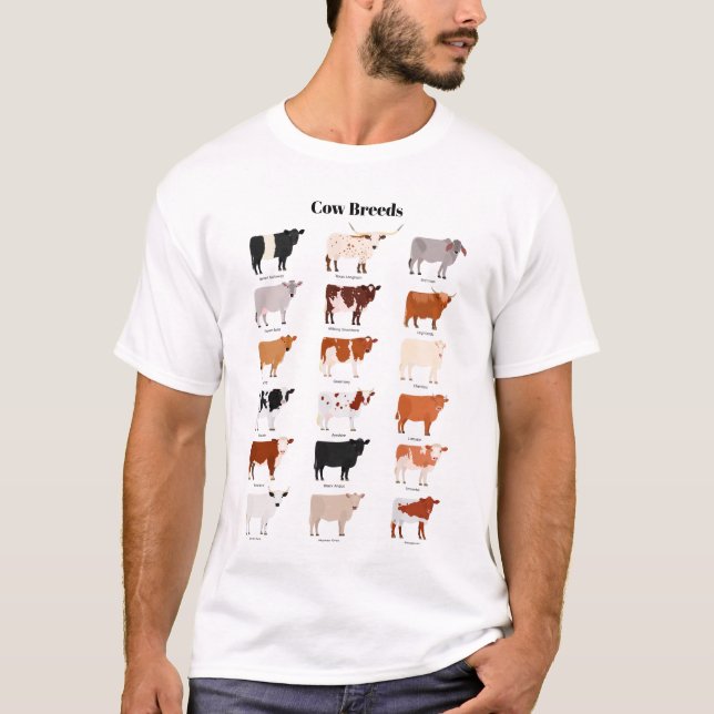 cow breeds T T-Shirt (Vorderseite)