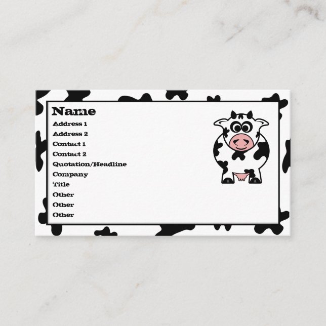 Cow Business Cards Visitenkarte (Vorderseite)