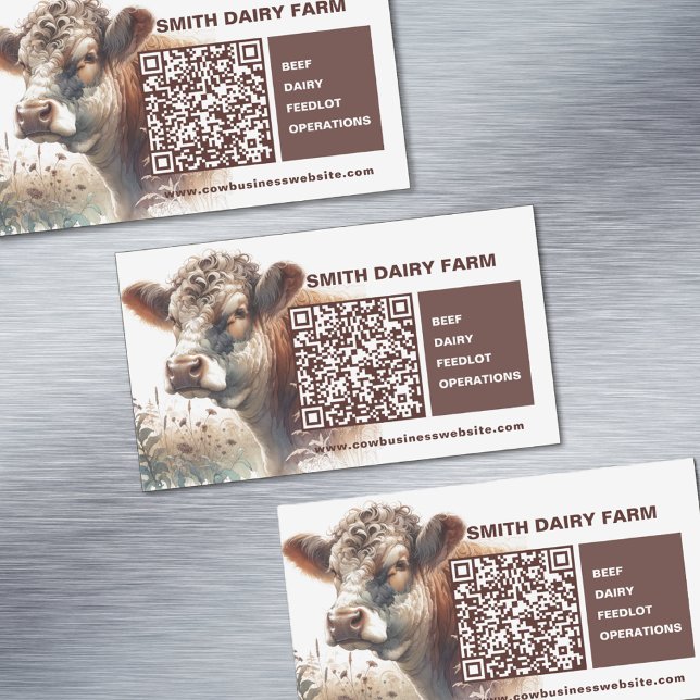 Cow Business QR-Kartenmagnet Magnetische Visitenkarte (Cow Business QR Code Card Magnets)