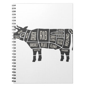 Cow Butcher Chart Notizblock