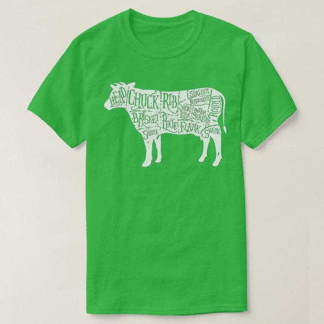 Cow Butcher s - Beef Cuts Diagram  T-Shirt (Design vorne)