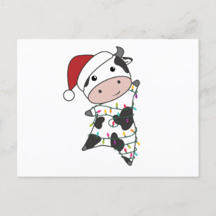 Cow Cheerful Christmas Winter Animals Cows Postkarte