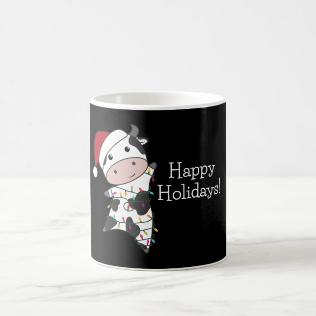 Cow Cheerful Christmas Winter Kaffeetasse (Mittel)