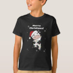 Cow Cheerful Christmas Winter T-Shirt<br><div class="desc">The cow at Christmas with fairy lights. Funny animals with ohrts and snow for the holidays. Also funny for Christmas in July. Cows are cute animals and perfect for Christmas.</div>