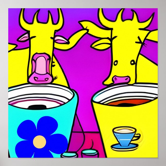 Cow Coffee Break Poster (Vorne)