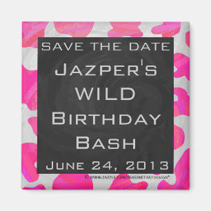 Cow Cow Hot Pink und White Print Magnet