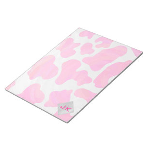 Cow Cow Hot Pink und White Print Notizblock