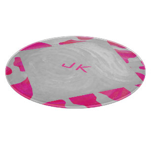 Cow Cow Hot Pink und White Print Schneidebrett